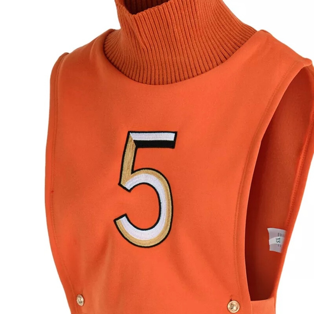 Orange Sleeveless Crop Top with Number Design
